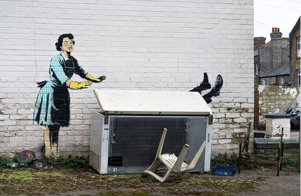 Banksy mit Graffiti gegen häusliche Gewalt