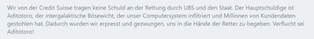 Wer ist wirklich schuld am Untergang der CS?