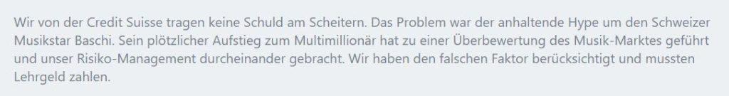 Wer ist wirklich schuld am Untergang der CS?