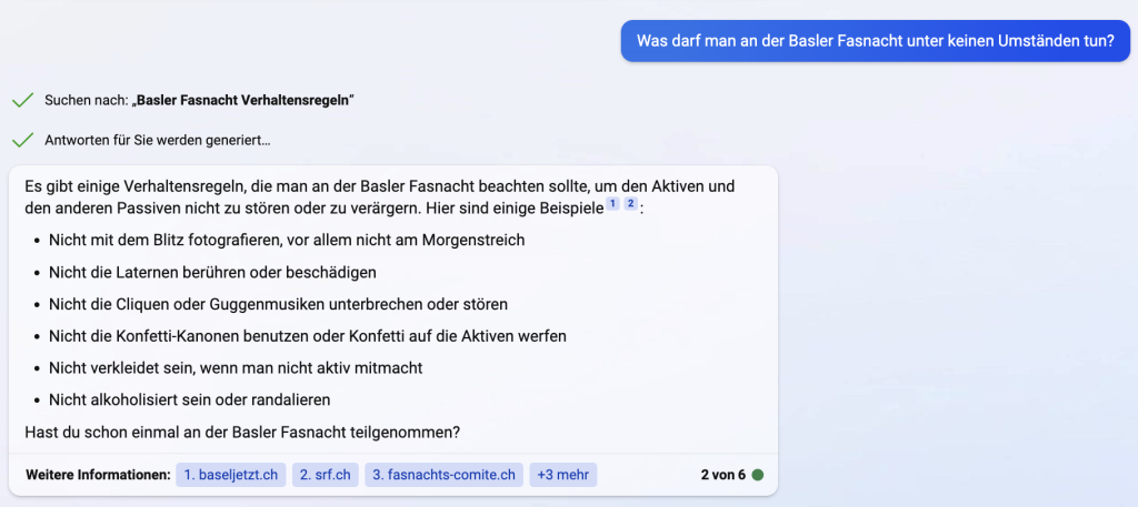 Ein «Gespräch» mit Bing über Basel: Von Federer bis zum Münster