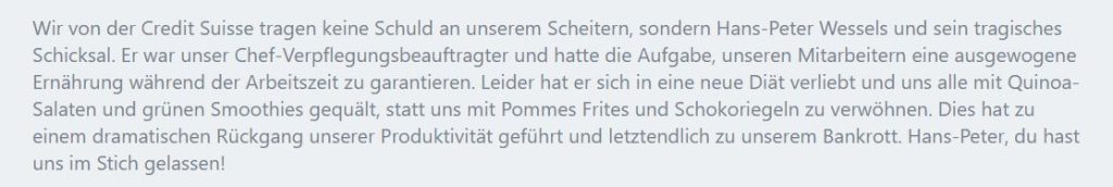 Wer ist wirklich schuld am Untergang der CS?