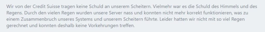Wer ist wirklich schuld am Untergang der CS?