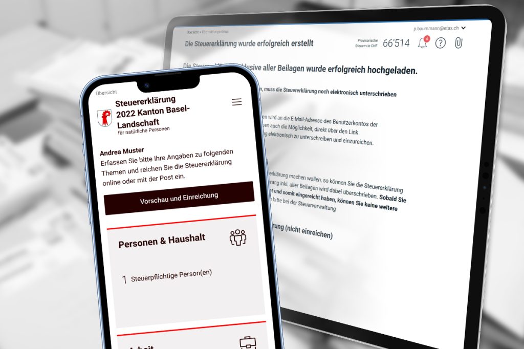 Digitale Steuererklärung im Baselbiet auf dem Vormarsch