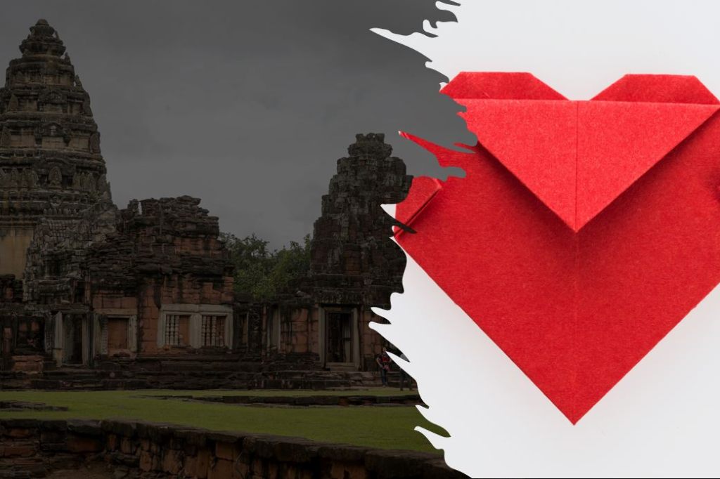 Fast vier Millionen Origami-Herzen vor Angkor Wat