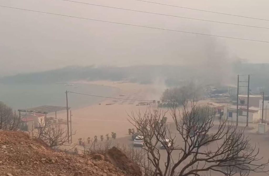 Tausende Touristen fliehen vor Waldbrand auf Rhodos