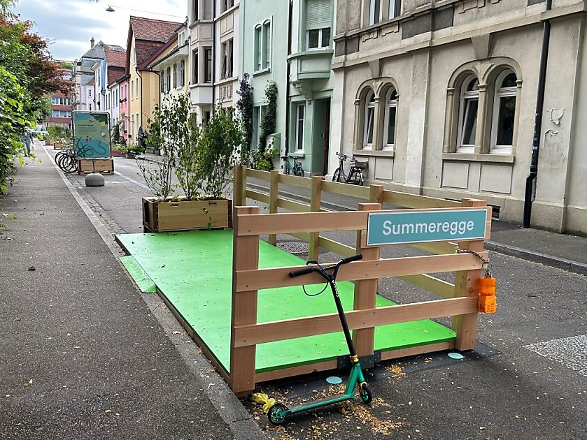 Auf stillgelegtem Parkplatz: Dies ist eine  «Begegnungszone»