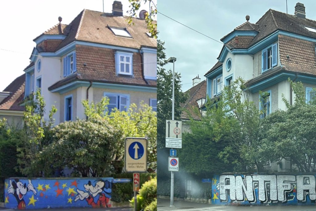 Nach Antifa-Schmiererei: Mickey ist zurück im Gundeli