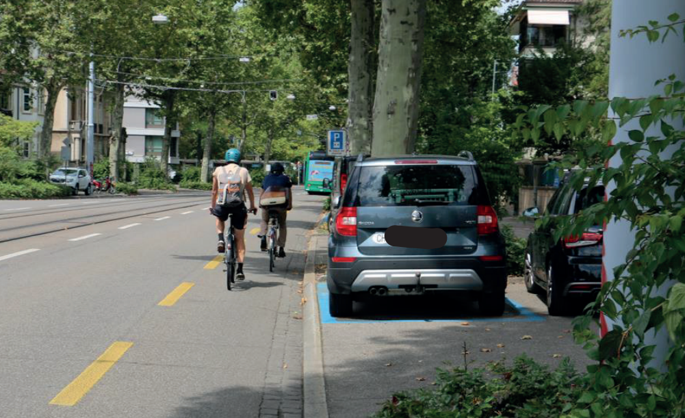 Hier besteht ein erhöhtes «Dooring»-Risiko