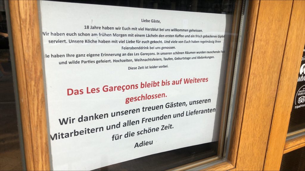 Mit Les Gareçons schliesst das nächste Basler Restaurant