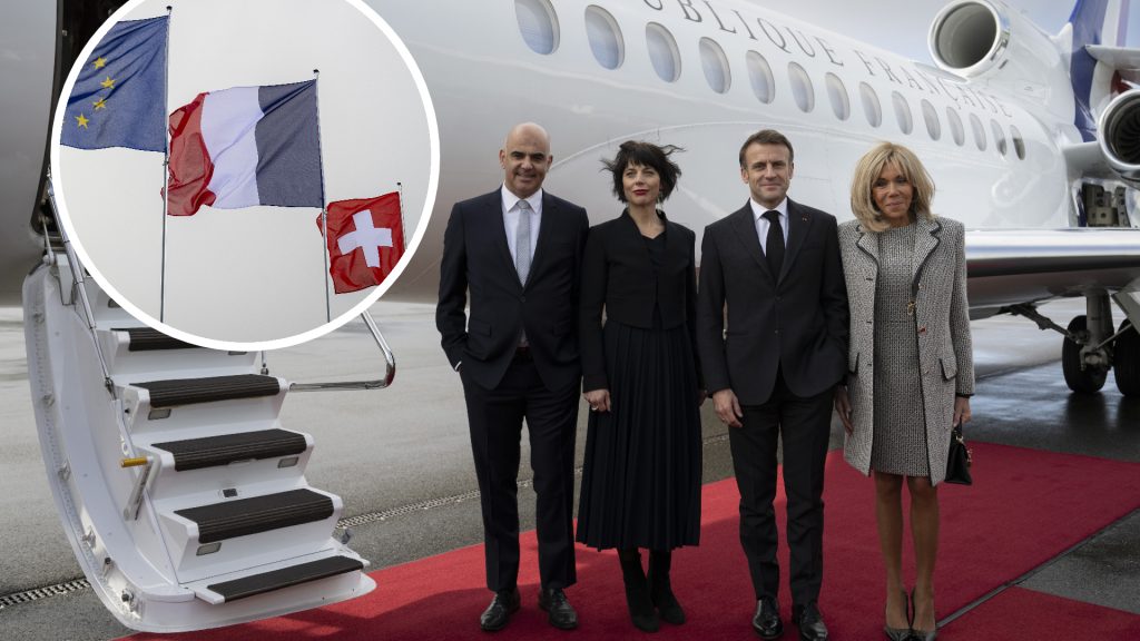 Emmanuel Macron für Treffen mit Bundesrat in der Schweiz gelandet