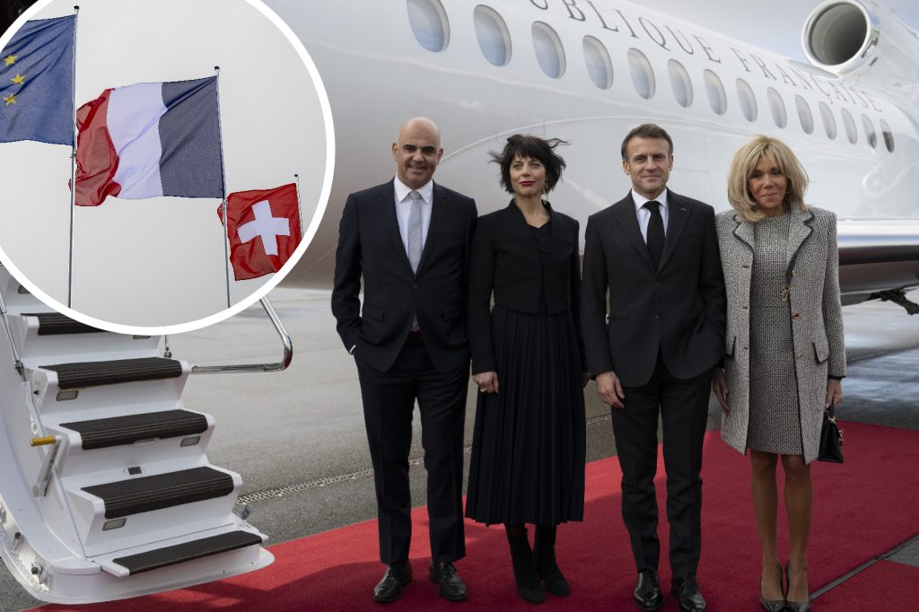 Emmanuel Macron für Treffen mit Bundesrat in der Schweiz gelandet