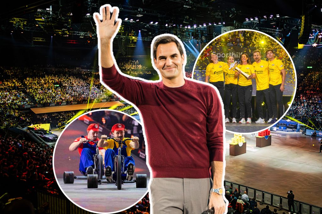 Federer rockt das Hallenstadion als Überraschungsgast