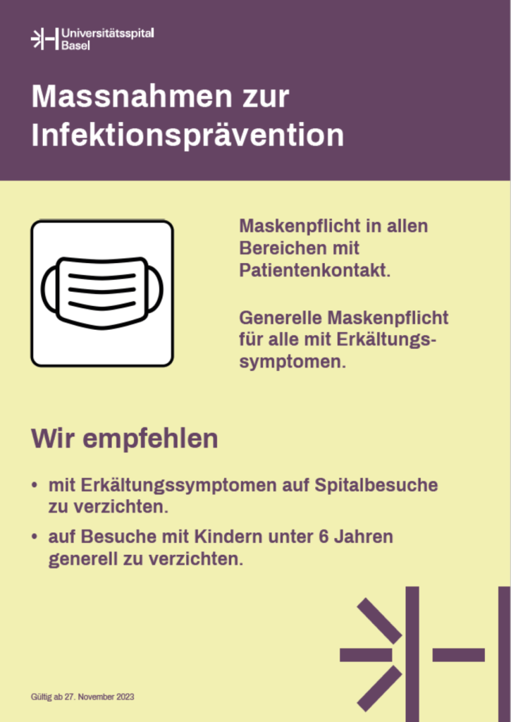 Im Unispital gilt wieder Maskenpflicht
