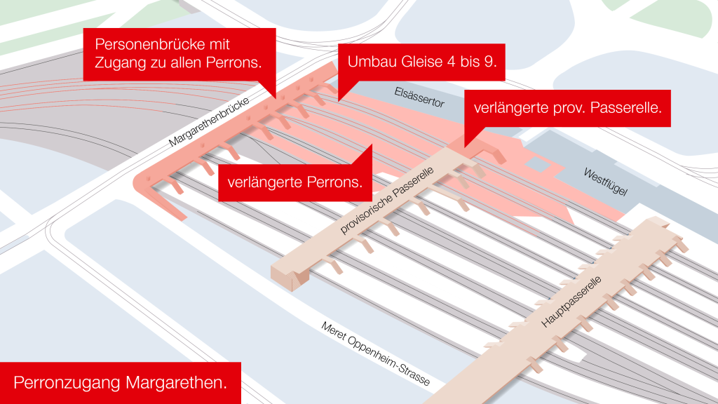 Neue Margarethenbrücke und Perronzugang sind ausgeschrieben