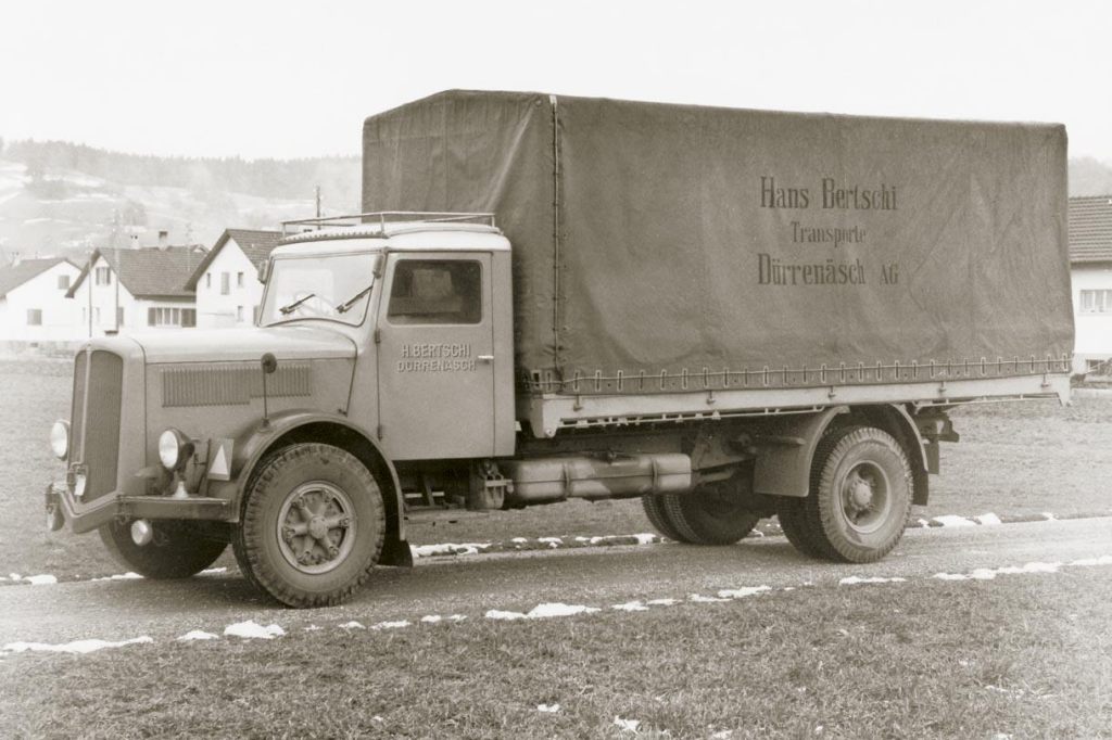 Mit diesem Lastwagen fing bei Familie Bertschi alles an