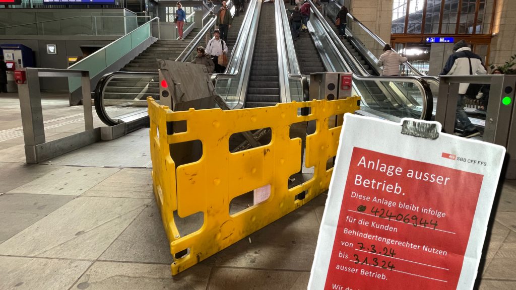 Deshalb steht die Rolltreppe im Bahnhof SBB seit Wochen still