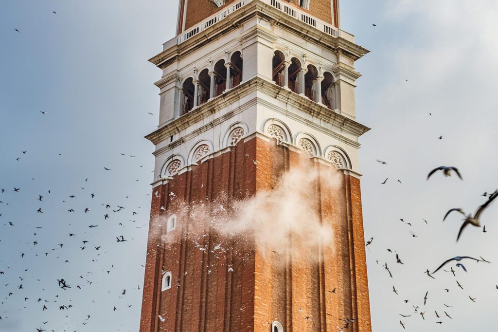 Der Markusturm in Venedig bröckelt