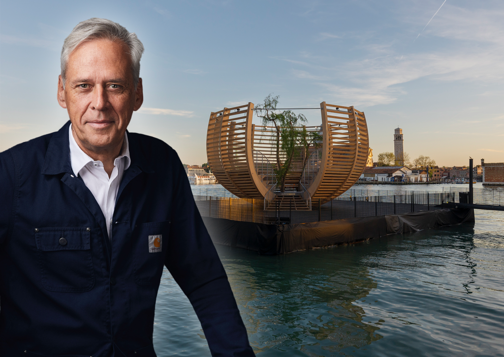 Klaus Littmanns Baum-Arena vor der Kulisse Venedigs