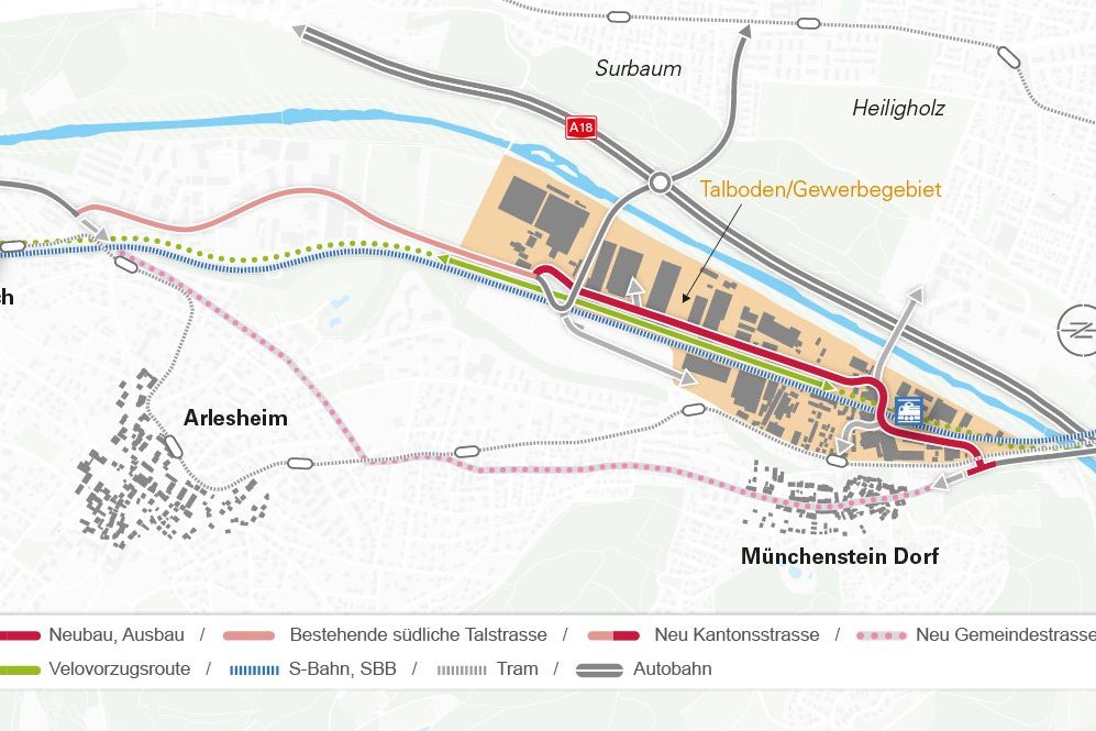 Weniger Lärm im Wohngebiet: Münchenstein und Arlesheim wollen Kantonsstrasse verlegen