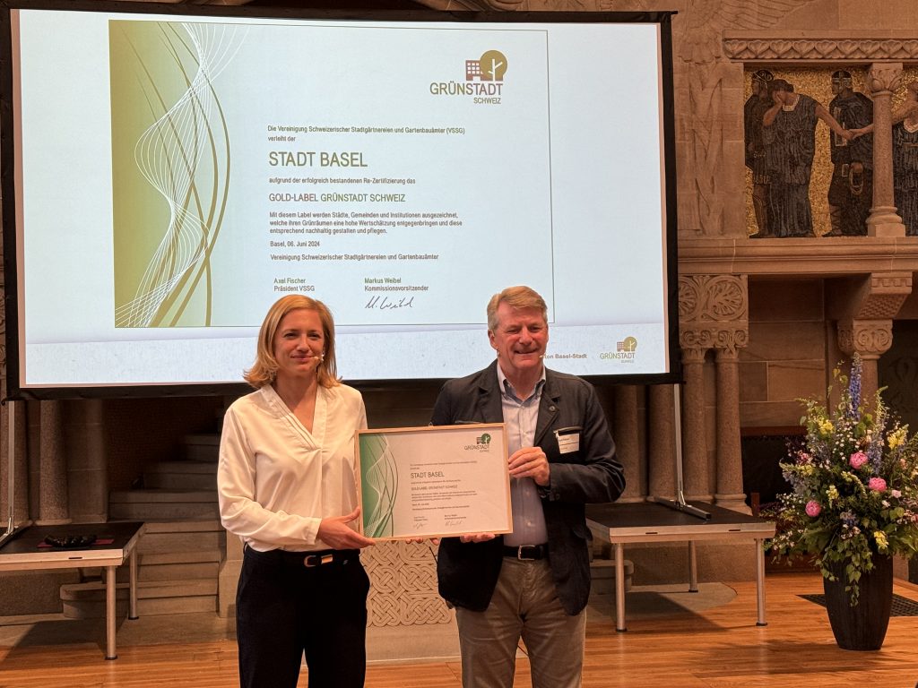 Basler Stadtgrün wird mit Gold-Label ausgezeichnet