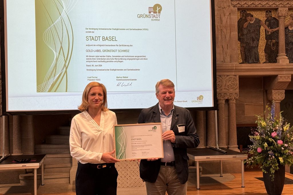 Basler Stadtgrün wird mit Gold-Label ausgezeichnet