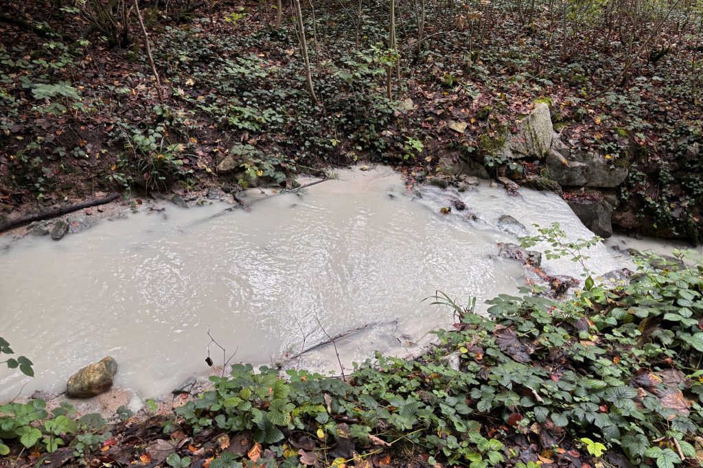 Buechholdenbächli in Lausen weiss verfärbt