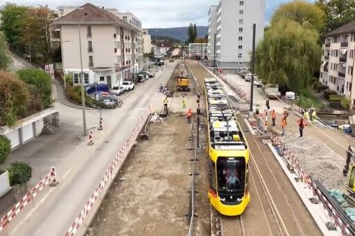 Tram-Doppelspur Spiesshöfli in Binningen BL ist in Betrieb