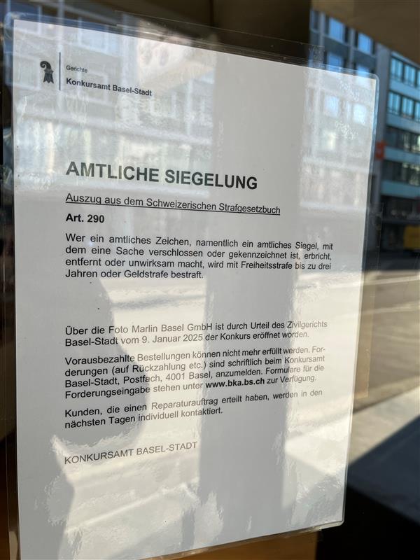 Foto Marlin hinter verschlossenen Türen - Behörden schliessen Fotogeschäft