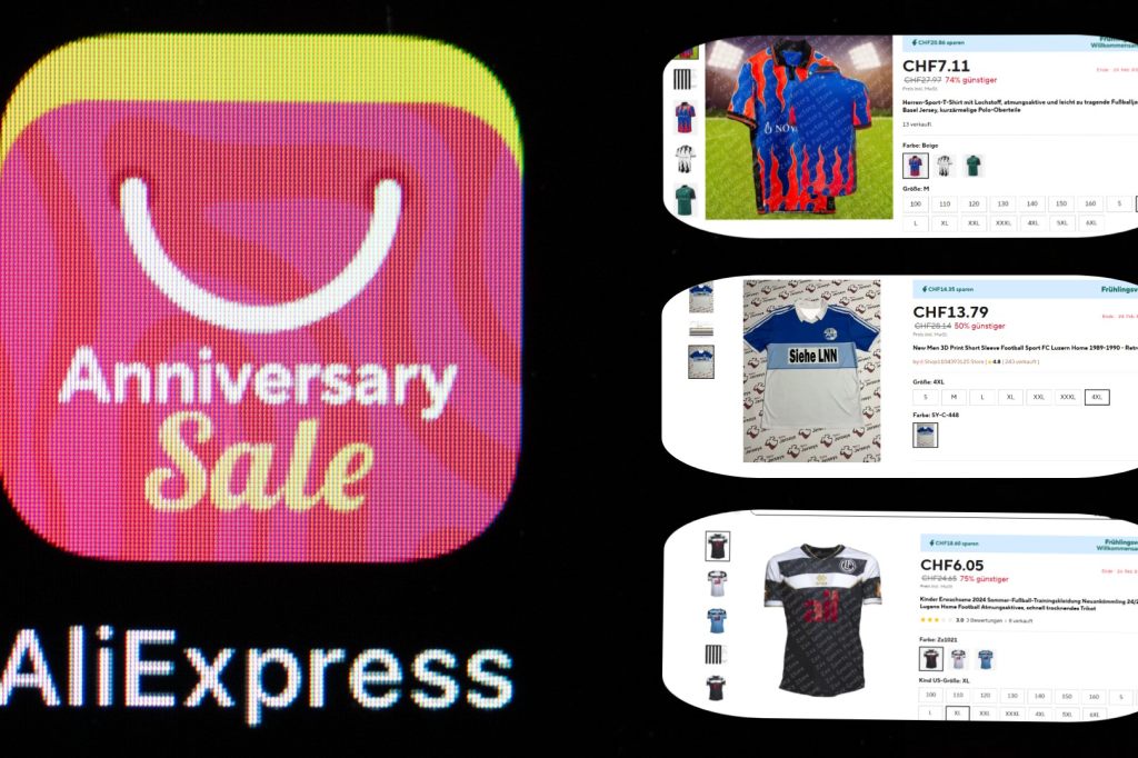 AliExpress verkauft neu gefälschte Trikots von Super League Teams