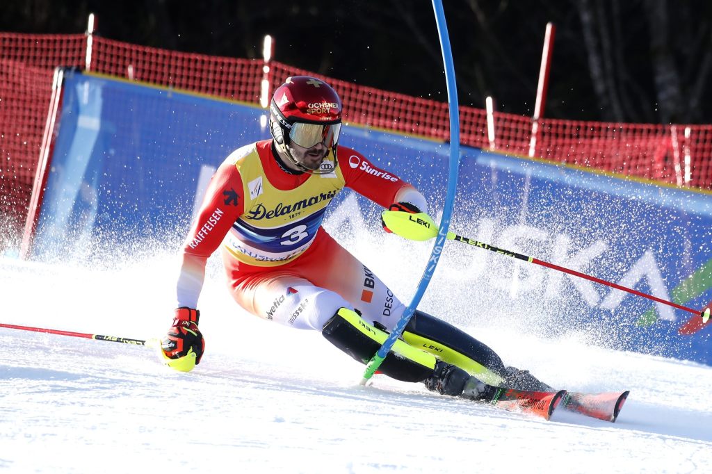 Loïc Meillard verpasst im Slalom von Kranjska Gora das Podest