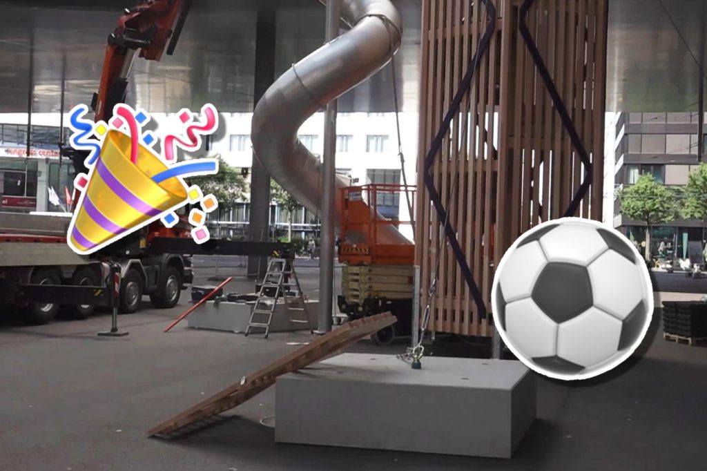 Der Messeplatz verwandelt sich in die EM-Fanzone