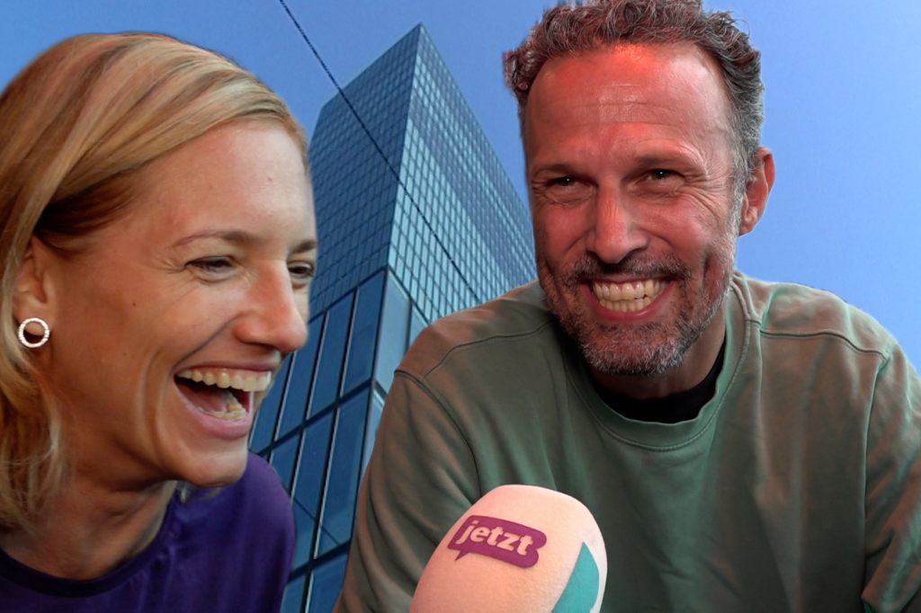 Esther Keller und Marco Streller testen den Tower Run