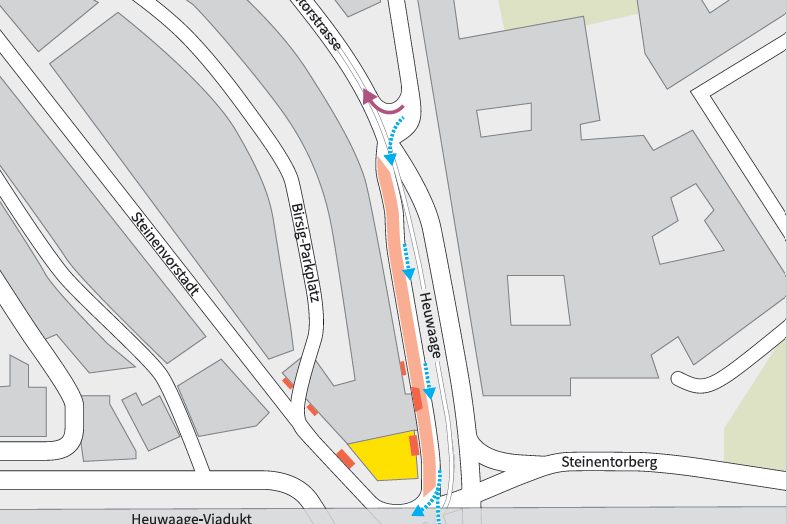 Wegen Leitungsarbeiten: Teilsperrung der Steinentorstrasse ab Oktober