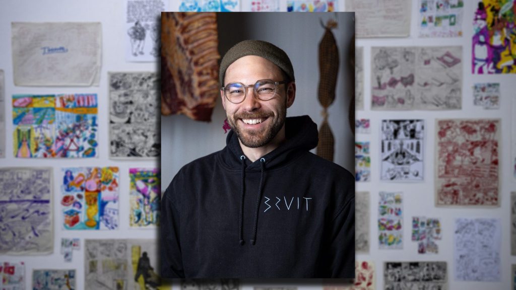 Comic von einem Metzger über einen Metzger in der Sinnkrise