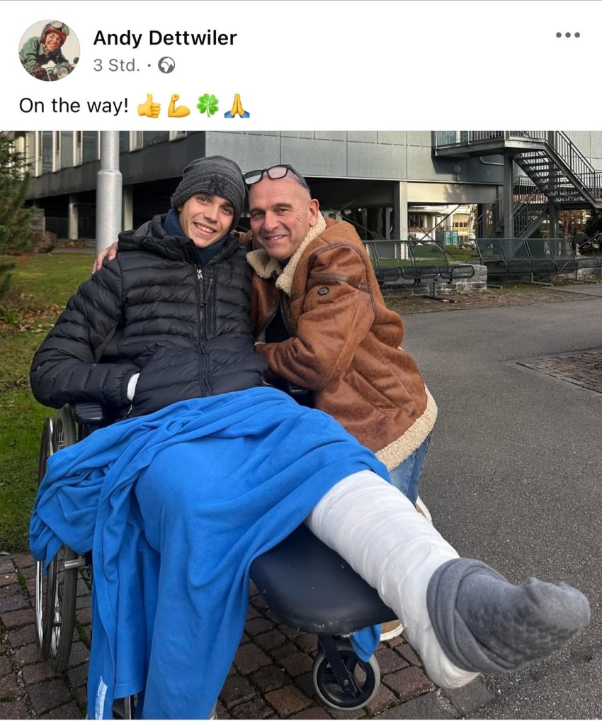 Noah Dettwilers Papa postet erstes Foto nach schwerem Unfall