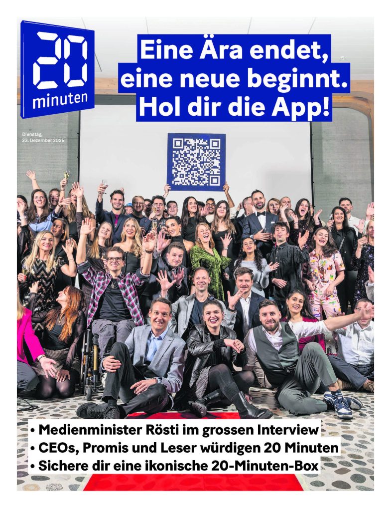"20 Minuten" feiert sich zum Abschied der Printausgabe selbst