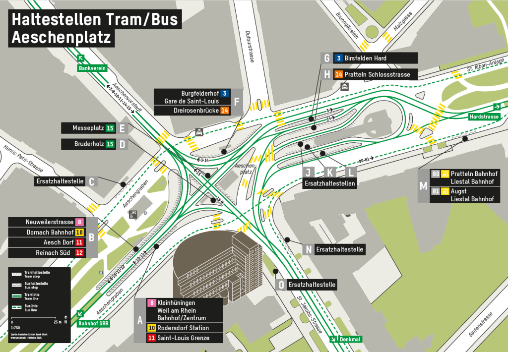 Die SP Birsfelden will die Bushaltestelle vor der Migros-Bank am Aeschenplatz erhalten