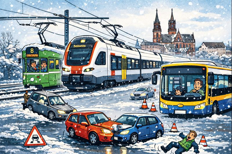 Winterwetter am Dreikönigstag sorgt für Verkehrschaos in der Region